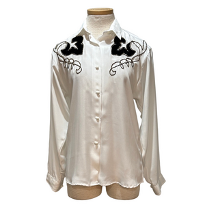 Roper sz 5/6 white western cowgirl button down shirt